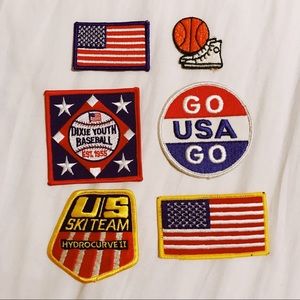 USA themed vintage iron-on patch set 🇺🇸❤️❣️